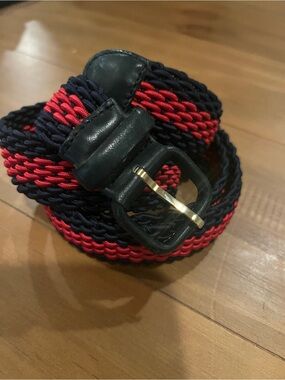 NWOT Men's Braided Belt in Navy and Red - Classic Casual Style